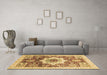 Machine Washable Abstract Brown Modern Rug in a Living Room,, wshabs2979brn