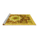 Sideview of Machine Washable Abstract Yellow Modern Rug, wshabs2979yw