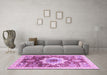 Machine Washable Abstract Purple Modern Area Rugs in a Living Room, wshabs2979pur