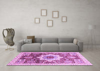 Machine Washable Abstract Purple Modern Rug, wshabs2979pur