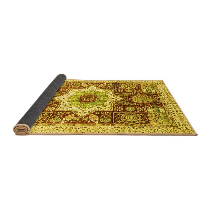 Sideview of Abstract Yellow Modern Rug, abs2979yw