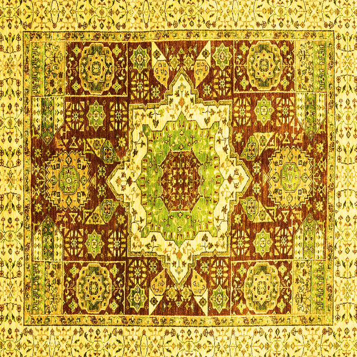 Square Abstract Yellow Modern Rug, abs2979yw
