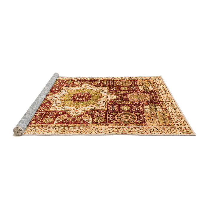 Sideview of Machine Washable Abstract Orange Modern Area Rugs, wshabs2979org