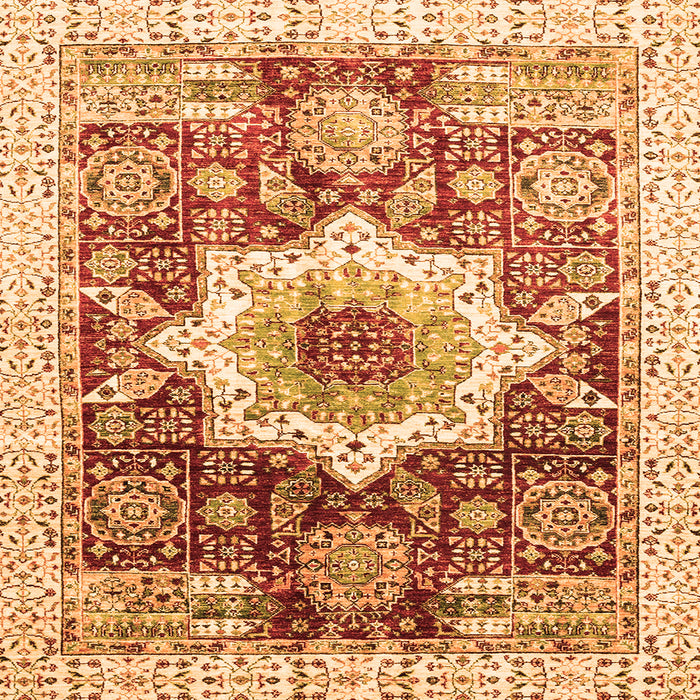 Square Abstract Orange Modern Rug, abs2979org