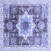 Square Abstract Blue Modern Rug, abs2979blu