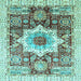 Square Abstract Light Blue Modern Rug, abs2979lblu