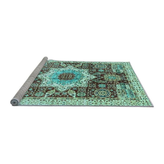 Sideview of Machine Washable Abstract Light Blue Modern Rug, wshabs2979lblu