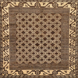 Square Machine Washable Abstract Red Brown Rug, wshabs297