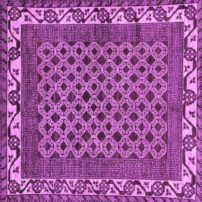 Square Machine Washable Southwestern Purple Country Area Rugs, wshabs297pur
