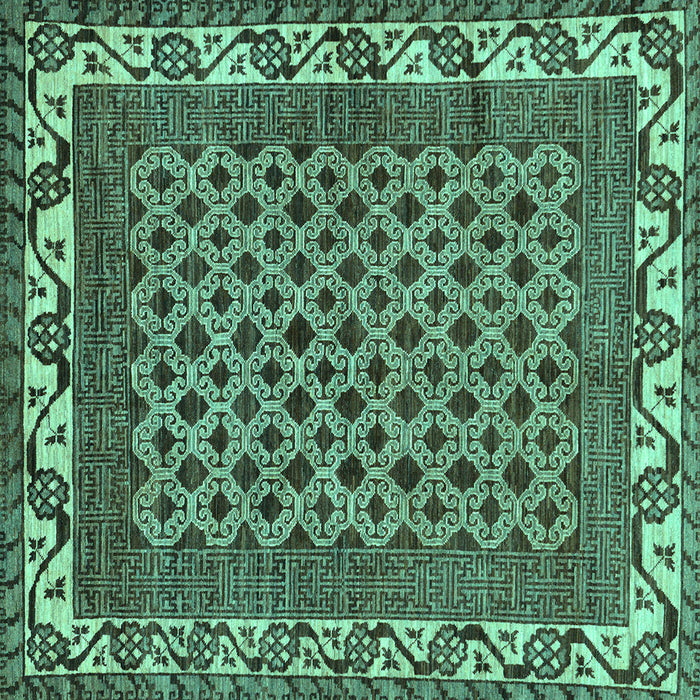 Square Southwestern Turquoise Country Rug, abs297turq
