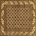 Square Machine Washable Southwestern Brown Country Rug, wshabs297brn