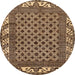 Round Machine Washable Abstract Red Brown Rug, wshabs297