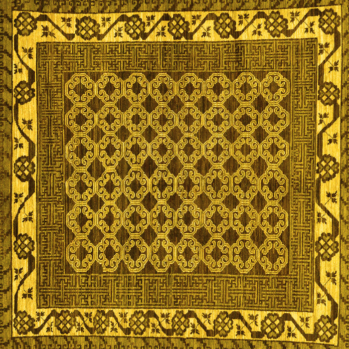 Square Southwestern Yellow Country Rug, abs297yw