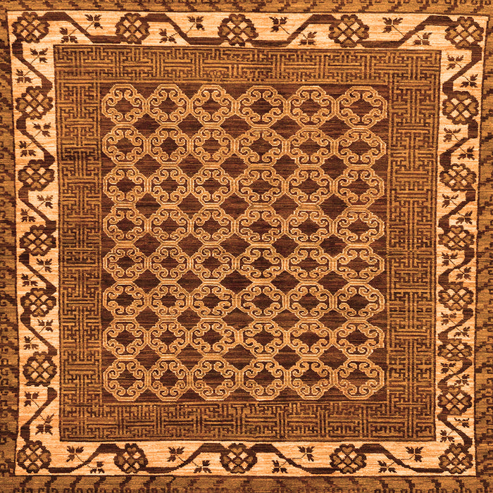Square Southwestern Orange Country Rug, abs297org