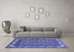 Machine Washable Southwestern Blue Country Rug in a Living Room, wshabs297blu