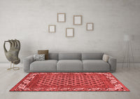 Machine Washable Southwestern Red Country Rug, wshabs297red