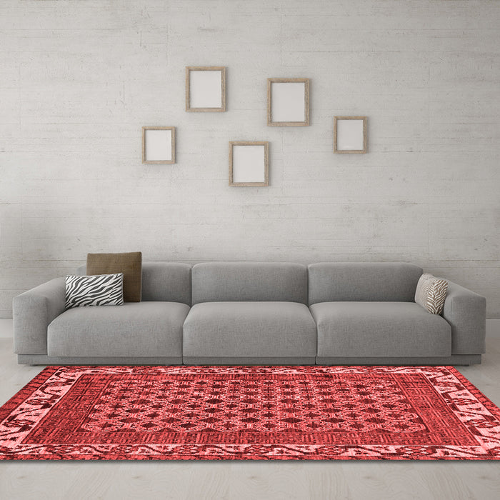 Country Red Washable Rugs