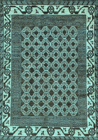 Southwestern Light Blue Country Rug, abs297lblu