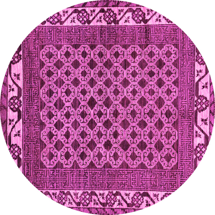 Round Machine Washable Southwestern Pink Country Rug, wshabs297pnk