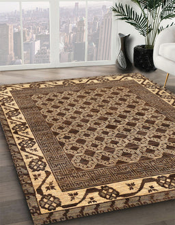 Machine Washable Abstract Red Brown Rug in a Family Room, wshabs297