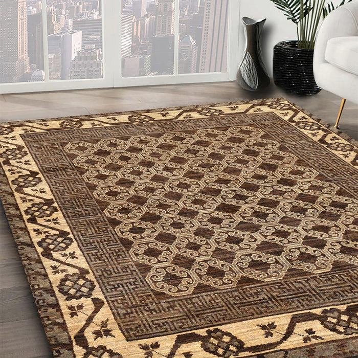 Machine Washable Abstract Red Brown Rug in a Family Room, wshabs297