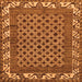 Square Machine Washable Southwestern Orange Country Area Rugs, wshabs297org