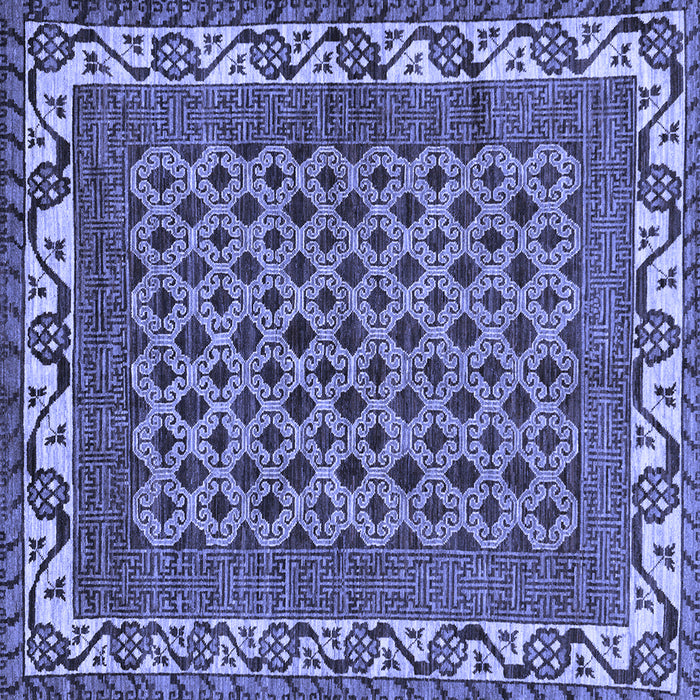 Square Machine Washable Southwestern Blue Country Rug, wshabs297blu