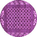 Round Southwestern Purple Country Rug, abs297pur