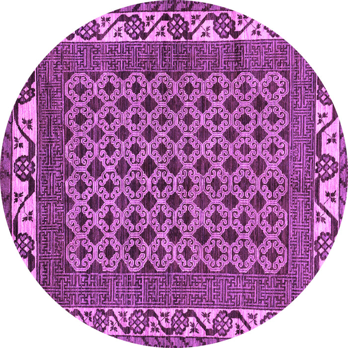Round Machine Washable Southwestern Purple Country Area Rugs, wshabs297pur