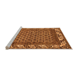 Sideview of Machine Washable Southwestern Orange Country Area Rugs, wshabs297org