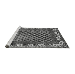 Sideview of Machine Washable Southwestern Gray Country Rug, wshabs297gry
