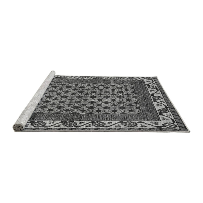 Sideview of Machine Washable Southwestern Gray Country Rug, wshabs297gry