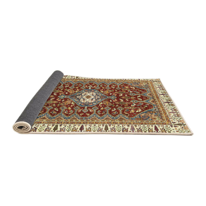 Sideview of Abstract Brown Red Modern Rug, abs2980
