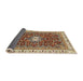 Sideview of Abstract Brown Red Modern Rug, abs2980