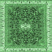 Square Machine Washable Abstract Emerald Green Modern Area Rugs, wshabs2980emgrn