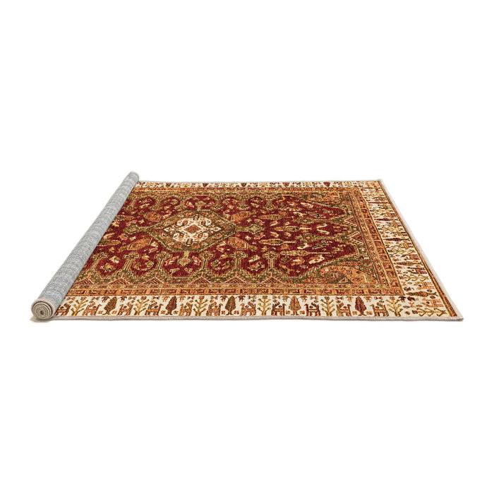 Sideview of Machine Washable Abstract Orange Modern Area Rugs, wshabs2980org