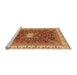 Sideview of Machine Washable Abstract Orange Modern Area Rugs, wshabs2980org