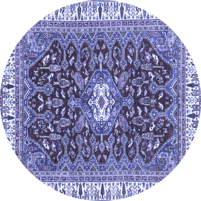 Round Machine Washable Abstract Blue Modern Rug, wshabs2980blu