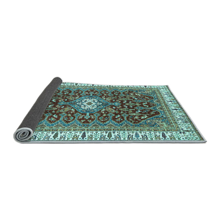 Sideview of Abstract Light Blue Modern Rug, abs2980lblu