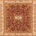 Square Machine Washable Abstract Orange Modern Area Rugs, wshabs2980org