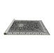 Sideview of Machine Washable Abstract Gray Modern Rug, wshabs2980gry