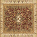 Square Machine Washable Abstract Brown Modern Rug, wshabs2980brn