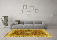 Machine Washable Abstract Yellow Modern Rug, wshabs2980yw