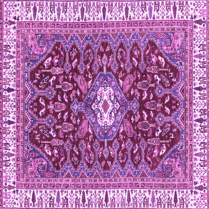 Square Machine Washable Abstract Purple Modern Area Rugs, wshabs2980pur