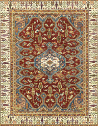 Machine Washable Abstract Brown Red Rug, wshabs2980