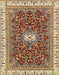 Machine Washable Abstract Brown Red Rug, wshabs2980