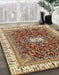 Abstract Brown Red Modern Rug in Family Room, abs2980