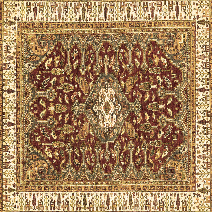 Square Abstract Brown Modern Rug, abs2980brn