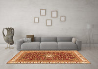 Machine Washable Abstract Orange Modern Rug, wshabs2980org