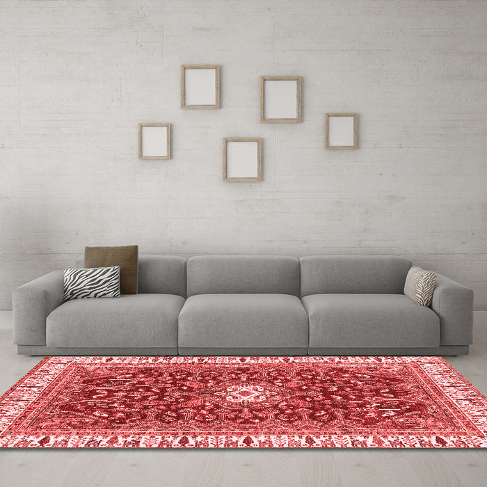 Modern Red Washable Rugs
